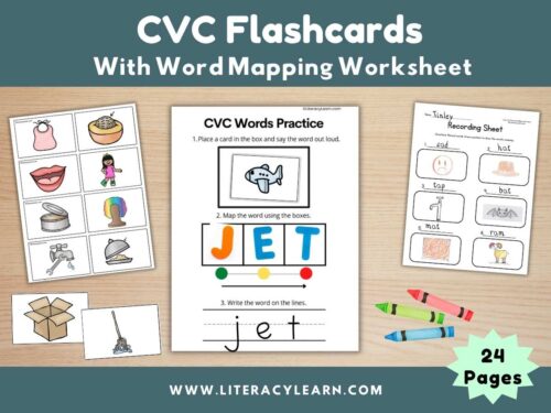 Cover showing CVC word mapping cards for orthographic mapping.