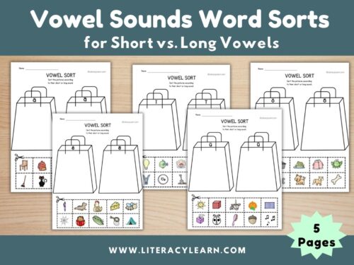 Cover photo for vowel sound sorts.