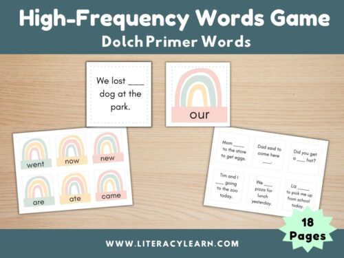 High-Frequency Words Game with Dolch Primer Words