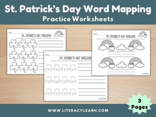Orthographic mapping cover photo for st. patricks day word mapping.