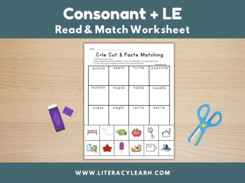 Cover photo for C-le read and match worksheet.
