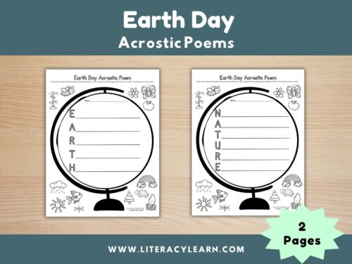 Earth day acrostic poem cover graphic.