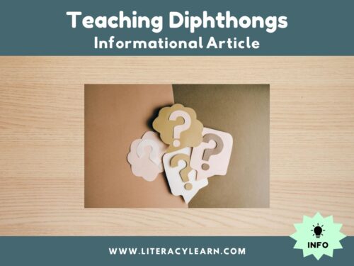 Cover photo for informational article about teaching diphthongs.