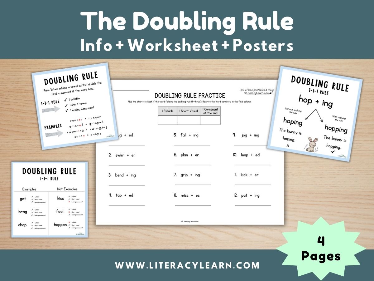 The Doubling Rule + Worksheet & Mini-Posters - Literacy Learn Unlimited