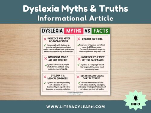 Cover for dyslexia myths.