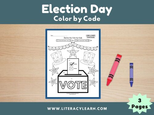 Election Day Color by Code Worksheets