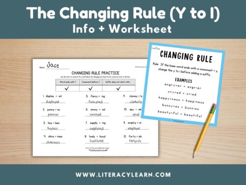 Graphic titled, "The Changing Rule: Info + Worksheet."