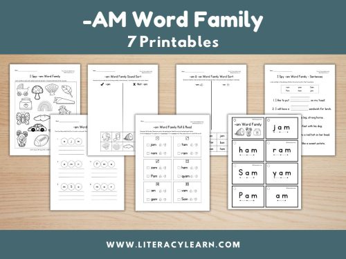 -Am Word Family Worksheets: 7 Printables!