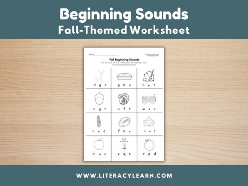 Fall Beginning Sounds Worksheet