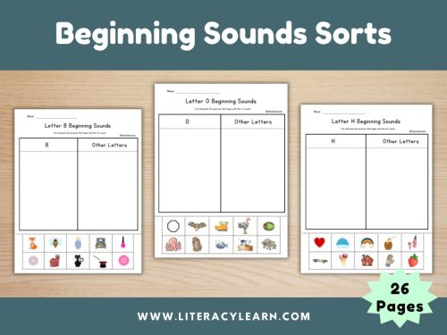 Beginning Sounds Sort Worksheets