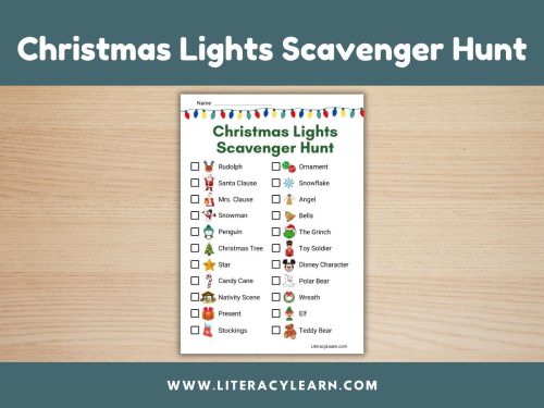 Christmas Lights Scavenger Hunt with Pictures