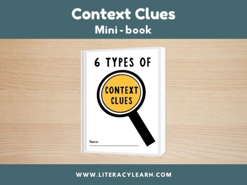 Graphic titled, "Context Clues Mini Book."