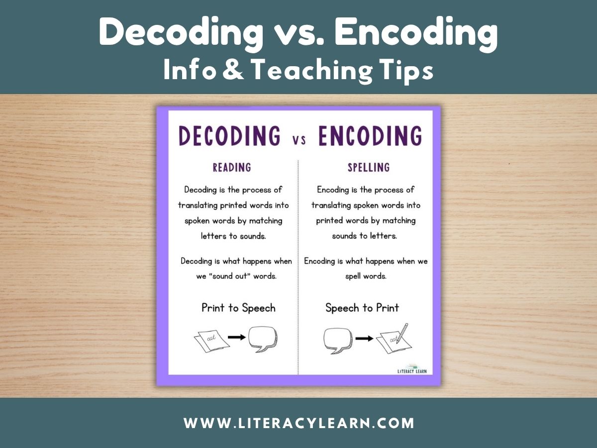 Decoding and Encoding: What Are the Differences? - Literacy Learn Unlimited