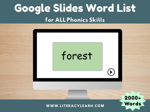 Google Slides Word Lists for ALL Skills
