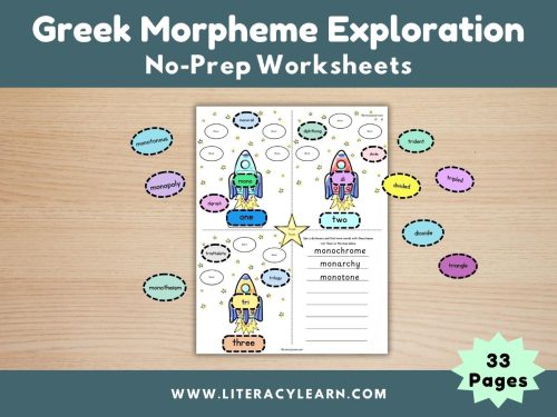 Greek Morpheme Exploration Worksheets