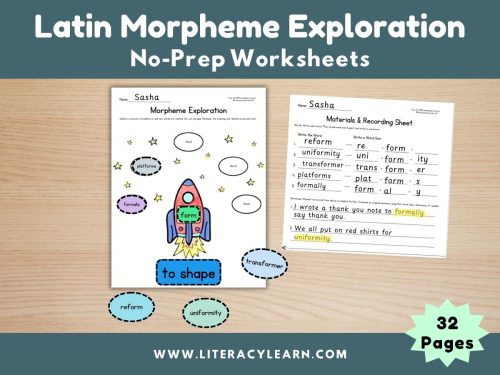 Latin Morpheme Exploration Worksheets