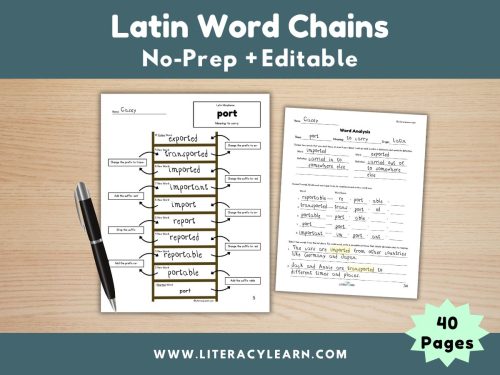 Latin Word Chaining Printables
