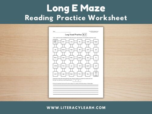 Long E Maze Worksheet