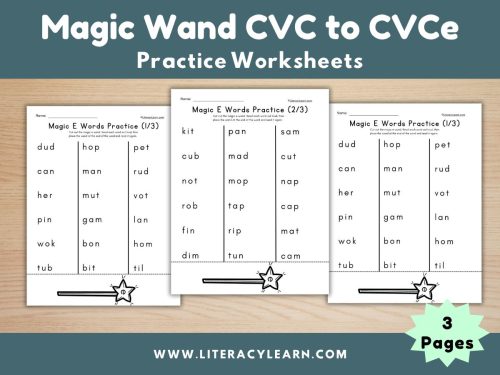 Magic Wand CVC to CVCe Words: Magic Wand Activity