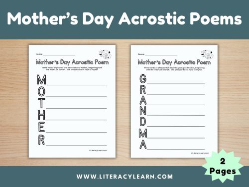 Mother's Day Acrostic Printables