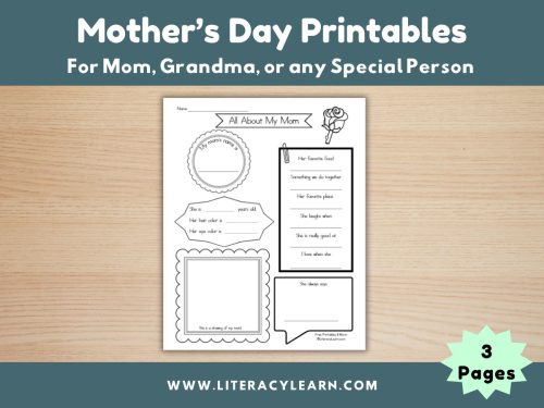 Mother's Day Printables (Mom, Grandma & Special Person Options)