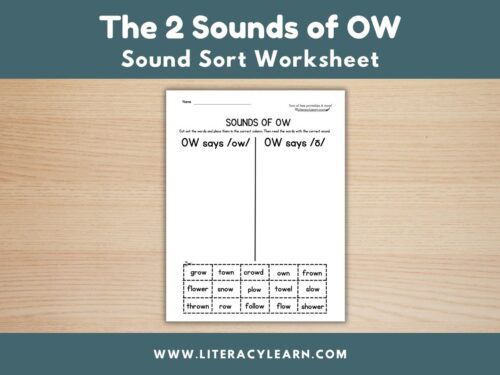 Graphic titled, "OW Sound Sort Worksheet."