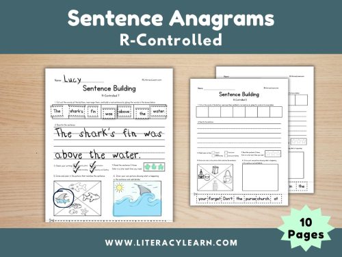 Sentence Anagram Worksheets: R-Controlled