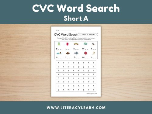 CVC Word Search - Short A