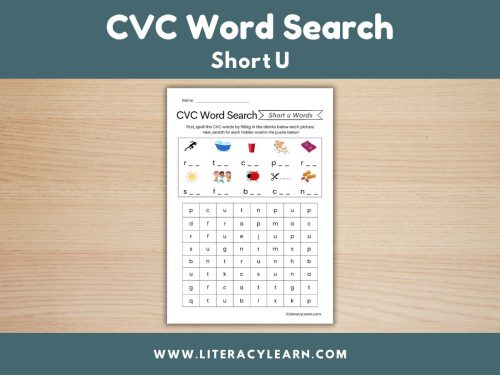 CVC Word Search - Short U