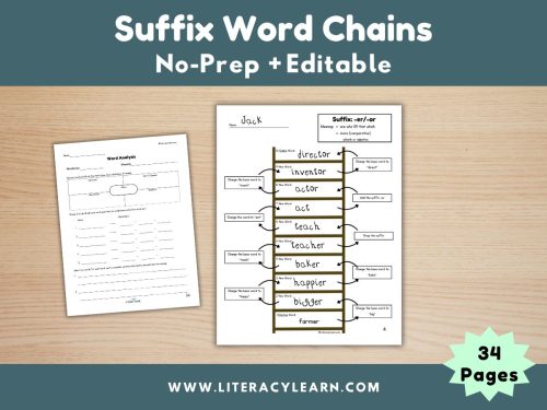 Suffixes Word Chaining Printables