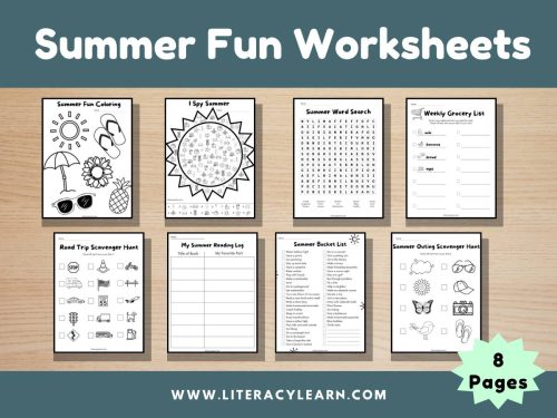 8 Summer Fun Worksheets