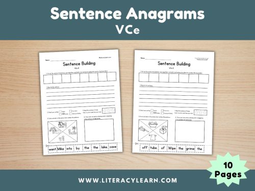 Sentence Anagram Worksheets: VCe (Silent E)