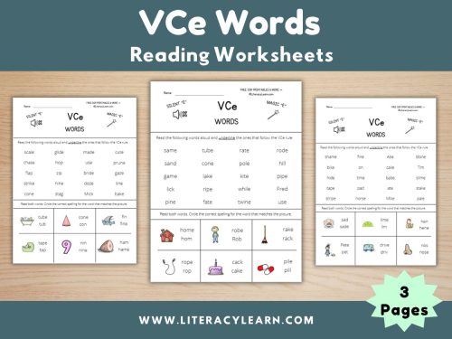 VCe Words Reading Worksheets (Silent E)