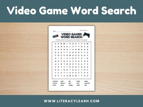 Video Games Word Search