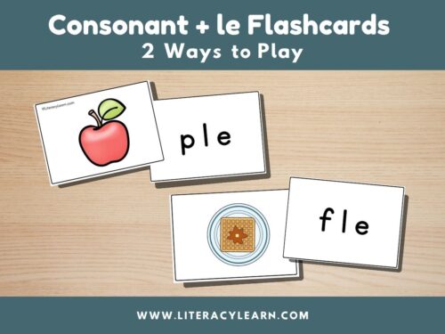 Graphic titled, "Consonant+le Flashcards: 2 ways to play."