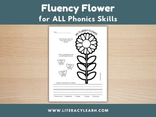 Graphic titled, "Fluency Flower for ALL Phonics Skills."