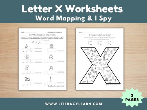 Letter X Worksheets for Word Mapping & Sound Identification