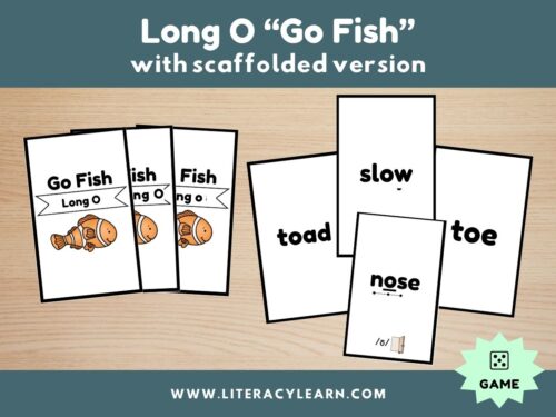 Cover graphic showing long O go fish cards.