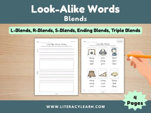 Cover showing blend look-alike worksheets.