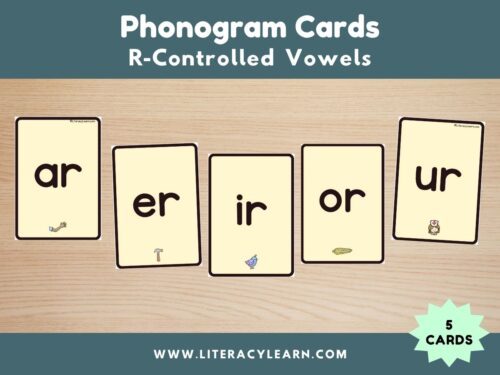 Graphic titled, "Phonogram Cards: R-Controlled Vowels."