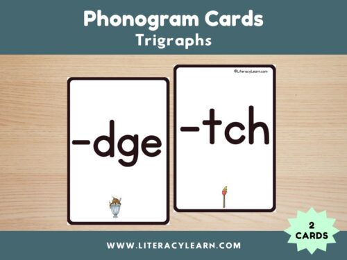 Graphic titled, "Phonogram Cards: Trigraphs."