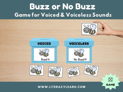 Graphic showing the buzz vs. no buzz voiced and voiceless game.