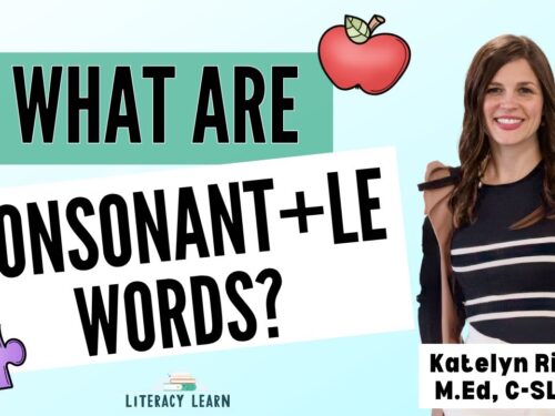 YouTube cover graphic titled, "What are Consonant+le words?"