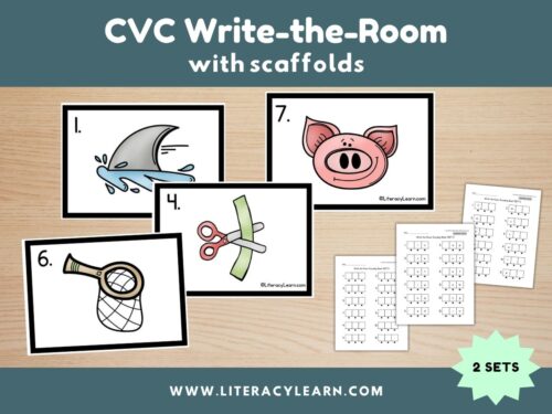 Graphic titled, 'CVC Write-the-Room with scaffolds."
