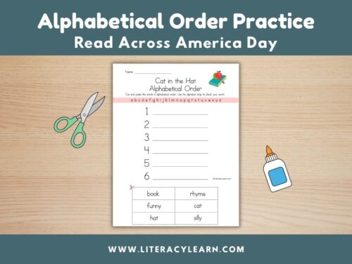 Graphic titled, "Alphabetical Order Practice: Read Across America."