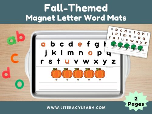 Fall-Themed (Pumpkin & Football) Magnet Letter Word Building Mat