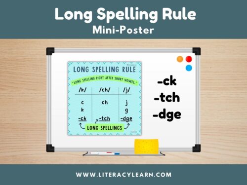 Cover showing the long spelling rule mini-poster.