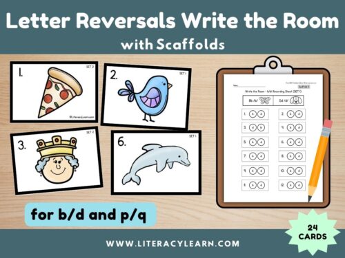 Graphic showing write the room activity with clipboard and pictures.