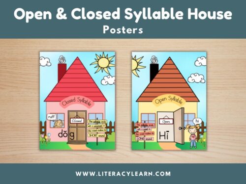 Cover showing open and closed syllable house posters.