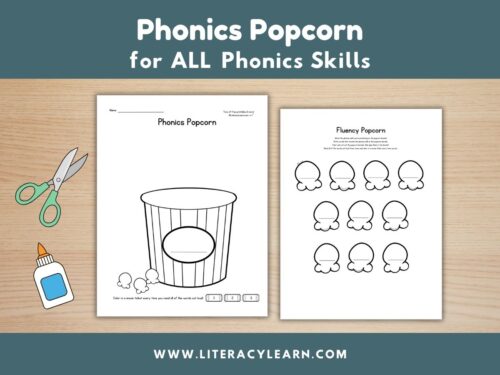 Graphic titled, "Phonics Popcorn for ALL Phonics Skills."